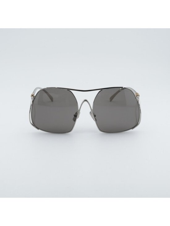 Miu Miu MUA55S 1BC80Q Sunglasses Silver Square Frame, Dark Grey Lenses main image 10